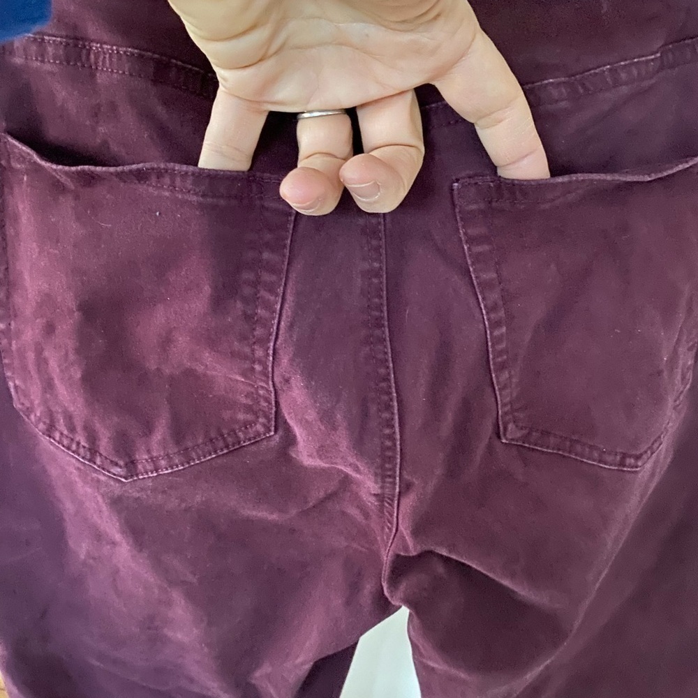 Loft Skinny Velvety Pants maroon Size 8 - Picture 5 of 10